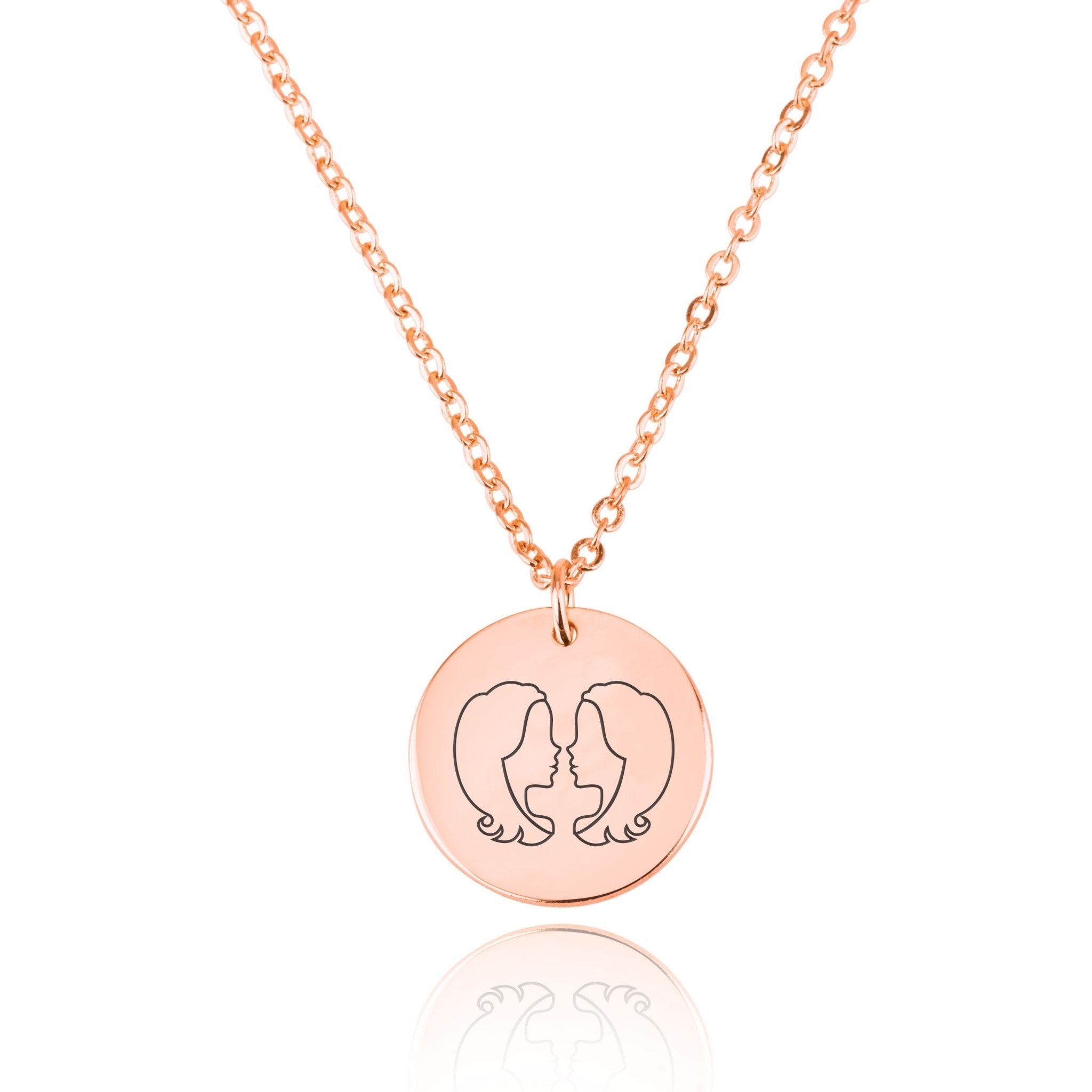Gemini Zodiac Disk Necklace La Vie Bien Gemini Zodiac Disk Necklace