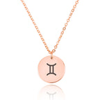 Gemini Zodiac Sign Disk Necklace