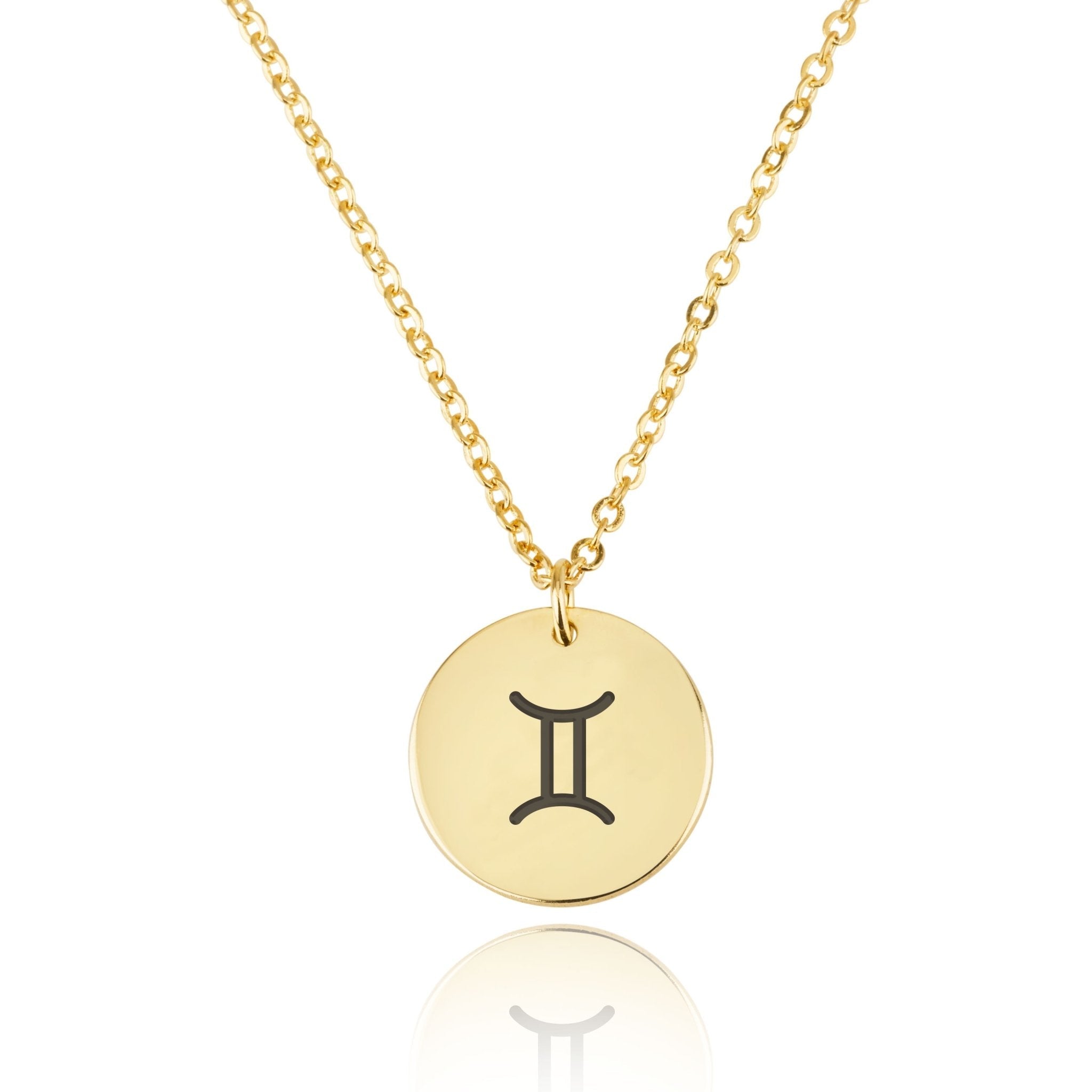 Gemini Zodiac Sign Disk Necklace La Vie Bien Gemini Zodiac Sign Disk Necklace