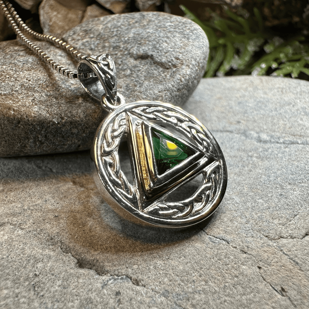 Gemstone Celtic AA Sobriety Necklace in Sterling Silver Pendant La Vie Bien Gemstone Celtic AA Sobriety Necklace in Sterling Silver