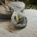 Gemstone Celtic AA Sobriety Necklace in Sterling Silver Pendant La Vie Bien Gemstone Celtic AA Sobriety Necklace in Sterling Silver