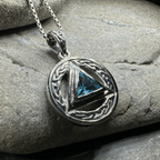Gemstone Celtic AA Sobriety Necklace in Sterling Silver Pendant La Vie Bien Gemstone Celtic AA Sobriety Necklace in Sterling Silver