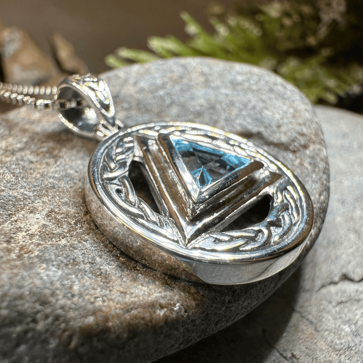 Gemstone Celtic AA Sobriety Necklace in Sterling Silver Pendant La Vie Bien Gemstone Celtic AA Sobriety Necklace in Sterling Silver