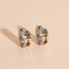 Gemstone Chunky Huggie Hoop Earrings by Oh Clementine