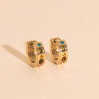Gemstone Chunky Huggie Hoop Earrings by Oh Clementine