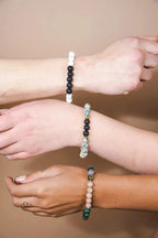 Gemstone Diffuser Bracelet - Fossil Jasper + Kiwi Jasper + Lava Rock