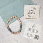Gemstone Diffuser Bracelet - Fossil Jasper + Kiwi Jasper + Rosewood