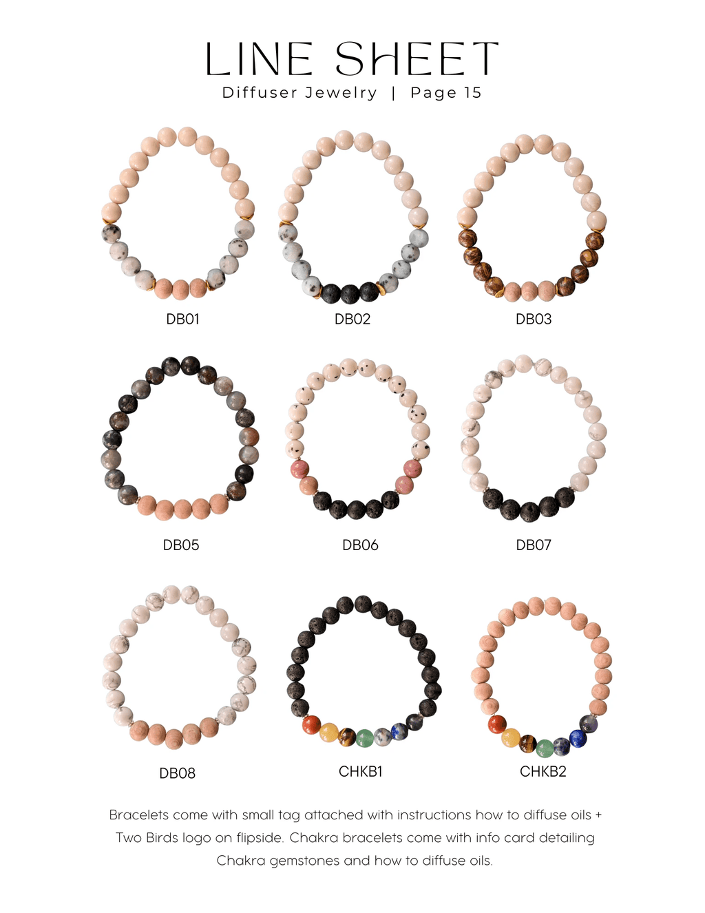 Gemstone Diffuser Bracelet - Oak Jasper + Riverstone + Rosewood