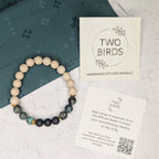 Gemstone Diffuser Bracelet - Riverstone + African Turquoise + Lava Rock by Two Birds Eco Shop