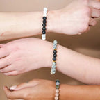 Gemstone Diffuser Bracelet - White Howlite + Lava Rock by Two Birds Eco Shop