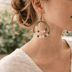 Gemstone Orbit Hoop Earrings - Thailand Jewelry La Vie Bien Gemstone Orbit Hoop Earrings - Thailand