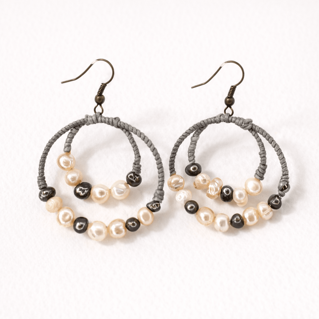 Gemstone Orbit Hoop Earrings - Thailand Jewelry La Vie Bien Gemstone Orbit Hoop Earrings - Thailand