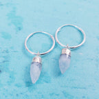 Gemstone Spike Endless Hoop Earrings Crystal Earrings La Vie Bien Gemstone Spike Endless Hoop Earrings