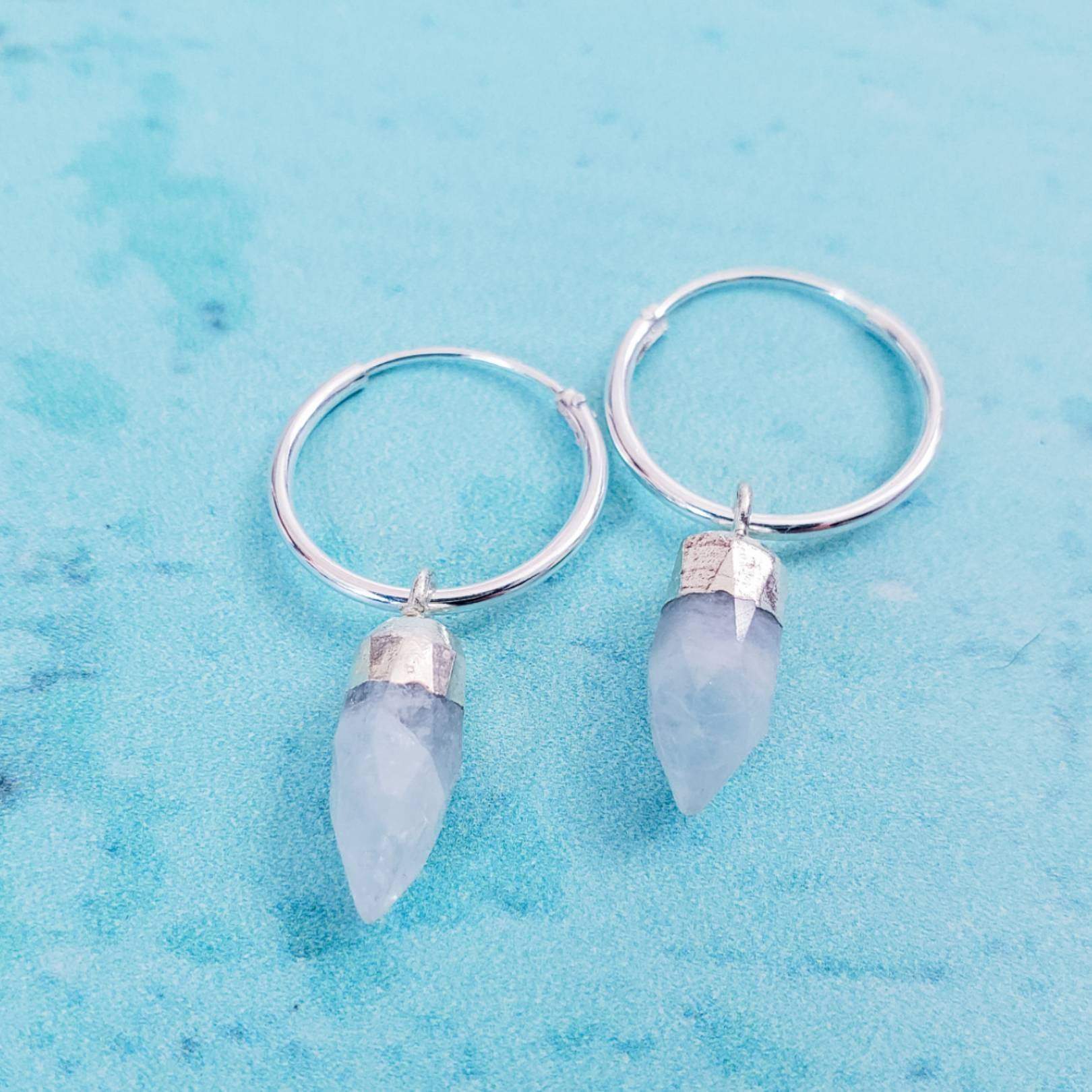 Gemstone Spike Endless Hoop Earrings Crystal Earrings La Vie Bien Gemstone Spike Endless Hoop Earrings