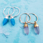 Gemstone Spike Endless Hoop Earrings Crystal Earrings La Vie Bien Gemstone Spike Endless Hoop Earrings