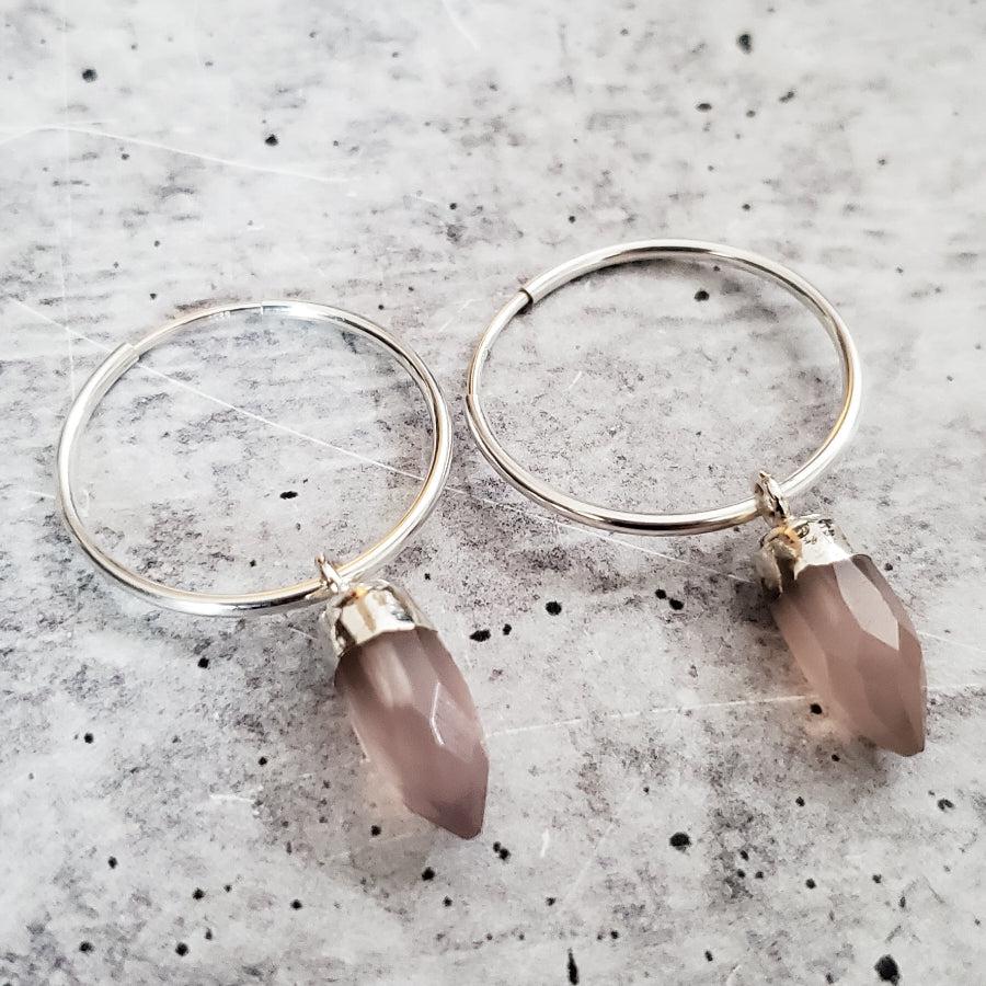 Gemstone Spike Endless Hoop Earrings Crystal Earrings La Vie Bien Gemstone Spike Endless Hoop Earrings