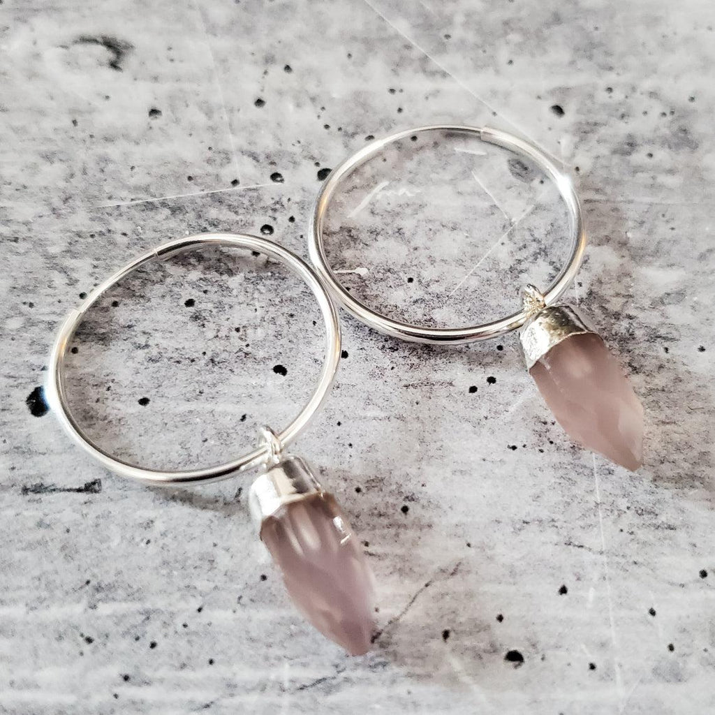 Gemstone Spike Endless Hoop Earrings Crystal Earrings La Vie Bien Gemstone Spike Endless Hoop Earrings
