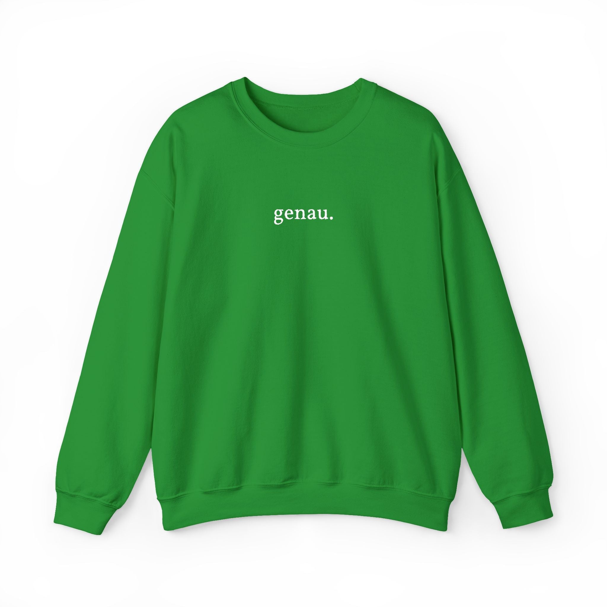 genau. Embroidered German Crewneck Sweatshirt, Minimal German Text, Small Chest Print Sweatshirt La Vie Bien genau. Embroidered German Crewneck Sweatshirt, Minimal German Text, Small Chest Print