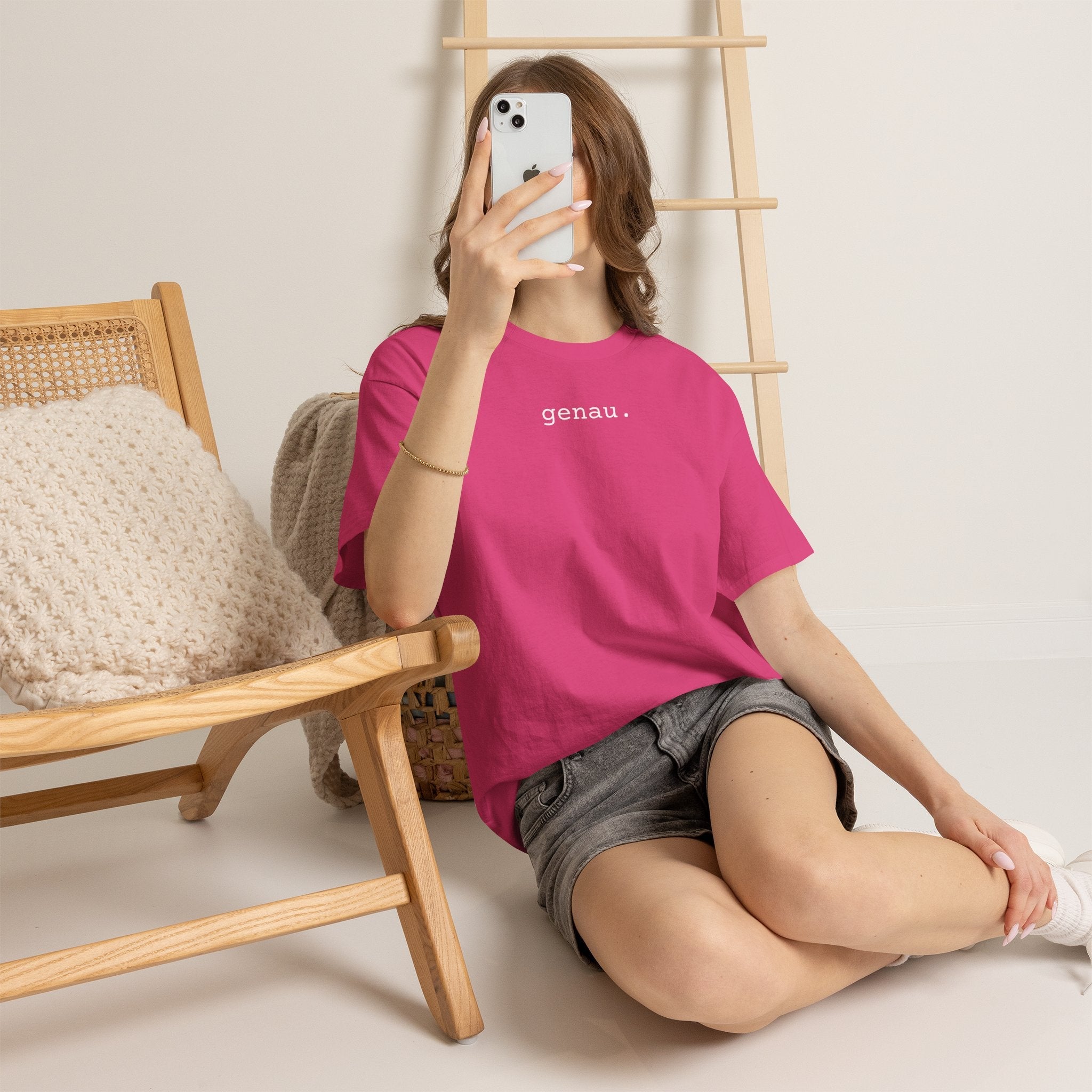 Genau German Minimalist typewriter cotton Tee T-Shirt La Vie Bien Genau German Minimalist typewriter cotton Tee