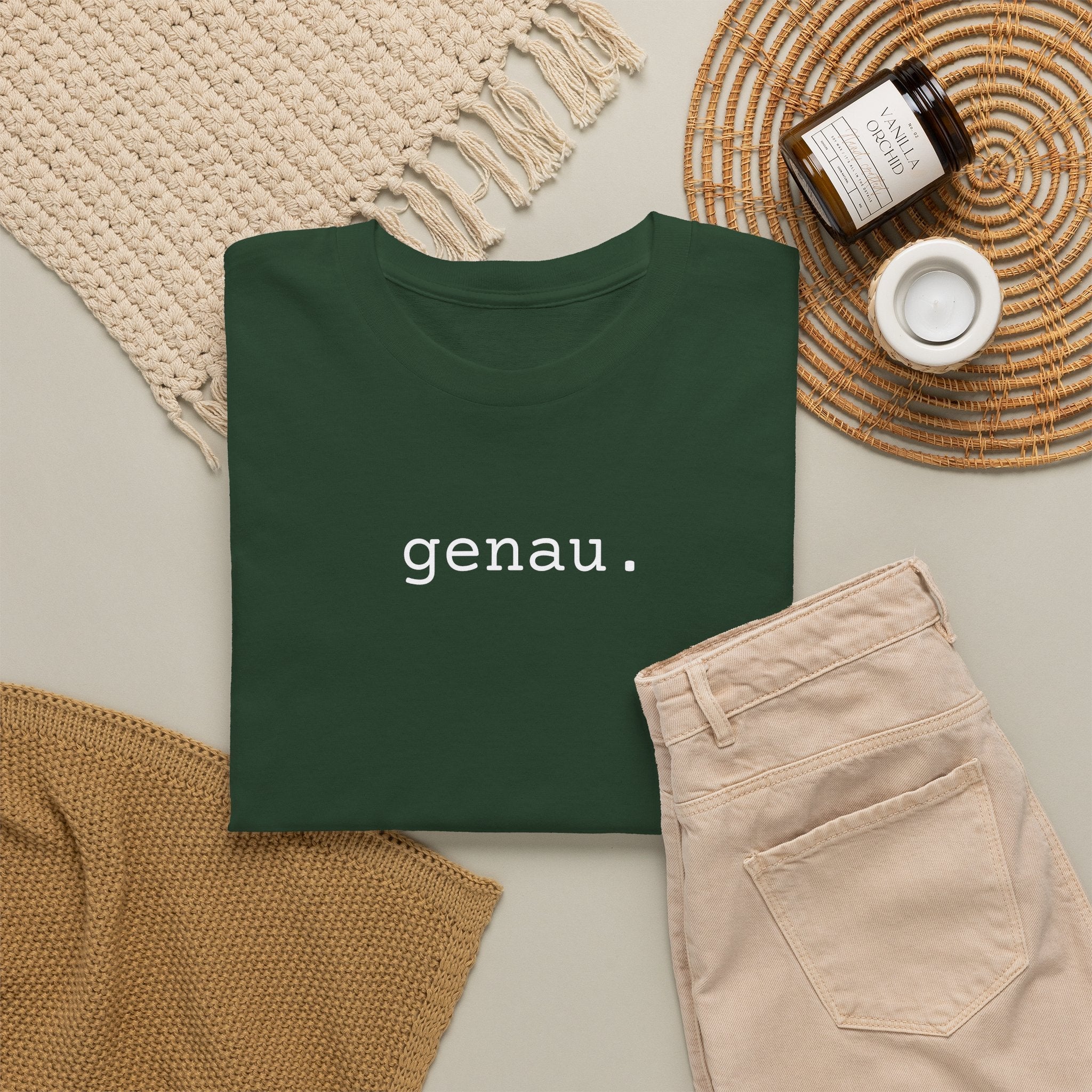 Genau German Minimalist typewriter cotton Tee T-Shirt La Vie Bien Genau German Minimalist typewriter cotton Tee
