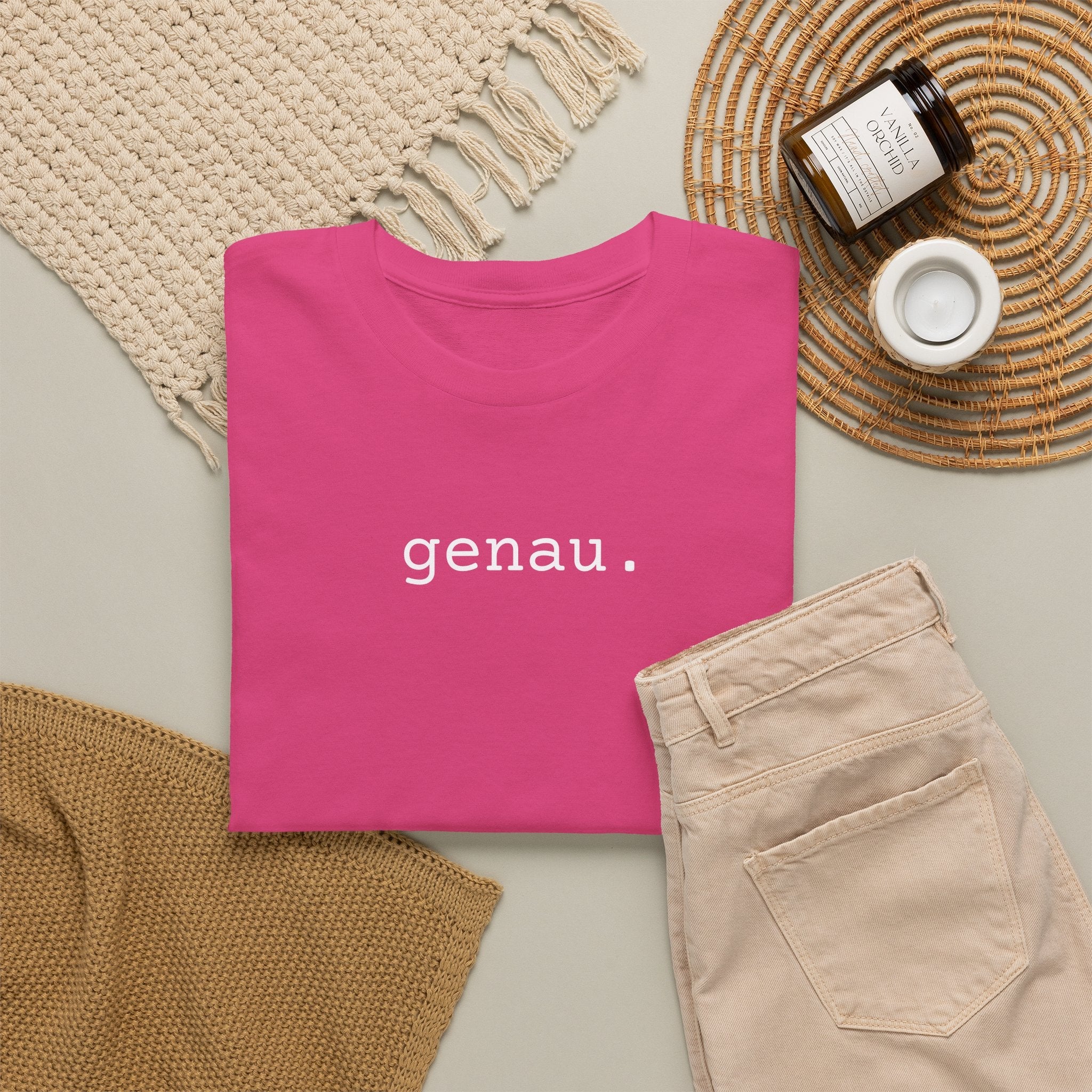 Genau German Minimalist typewriter cotton Tee T-Shirt La Vie Bien Genau German Minimalist typewriter cotton Tee