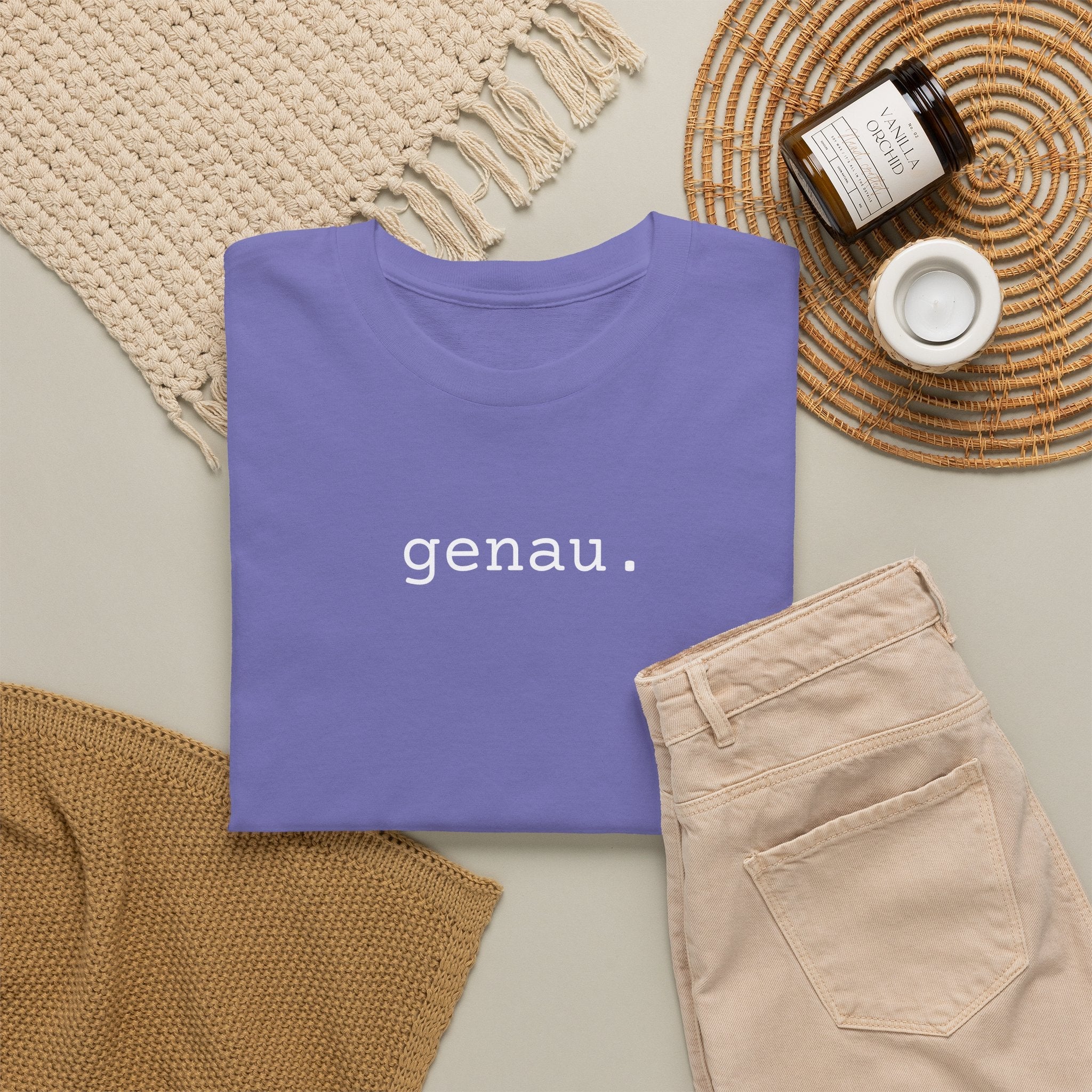 Genau German Minimalist typewriter cotton Tee T-Shirt La Vie Bien Genau German Minimalist typewriter cotton Tee