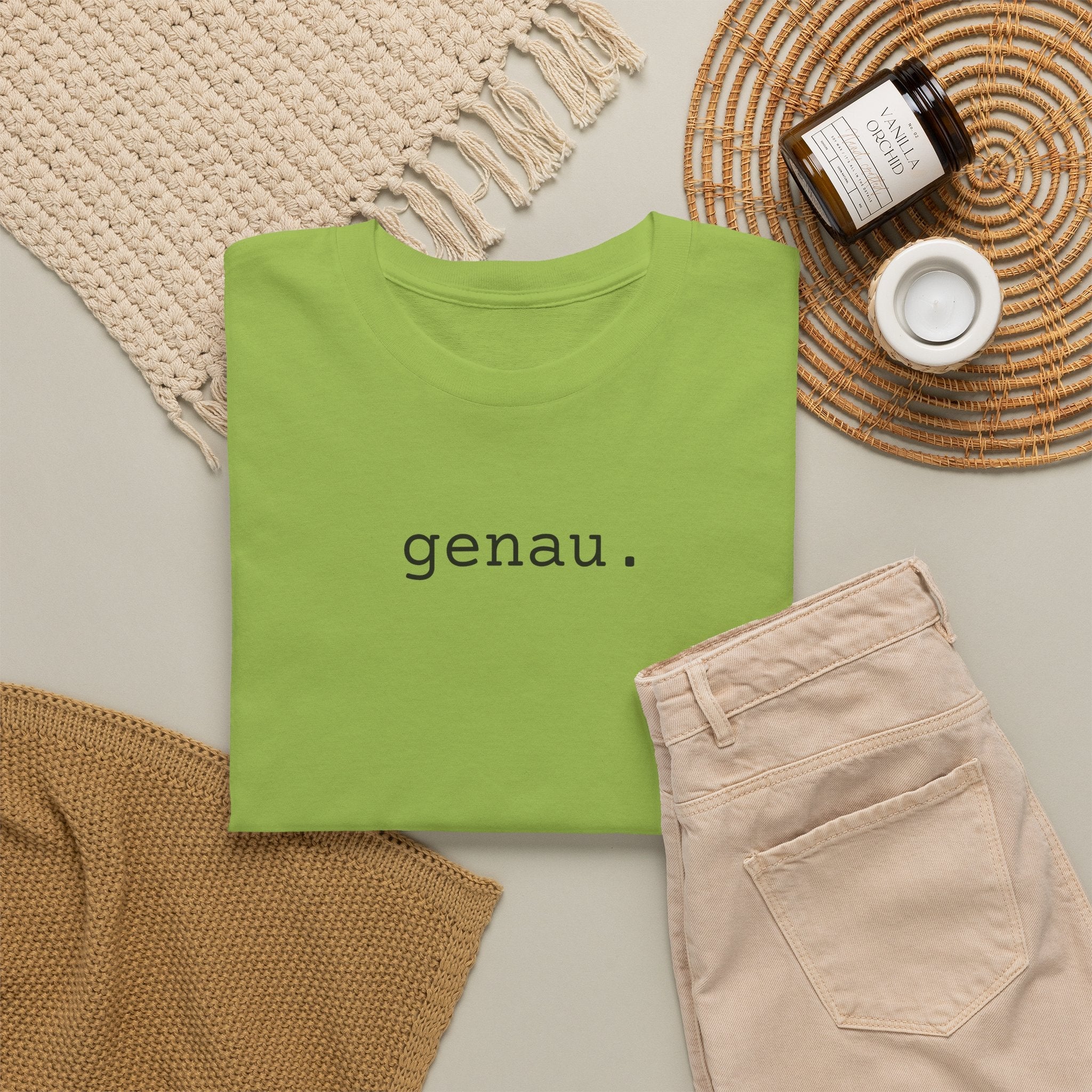 Genau German Minimalist typewriter cotton Tee T-Shirt La Vie Bien Genau German Minimalist typewriter cotton Tee