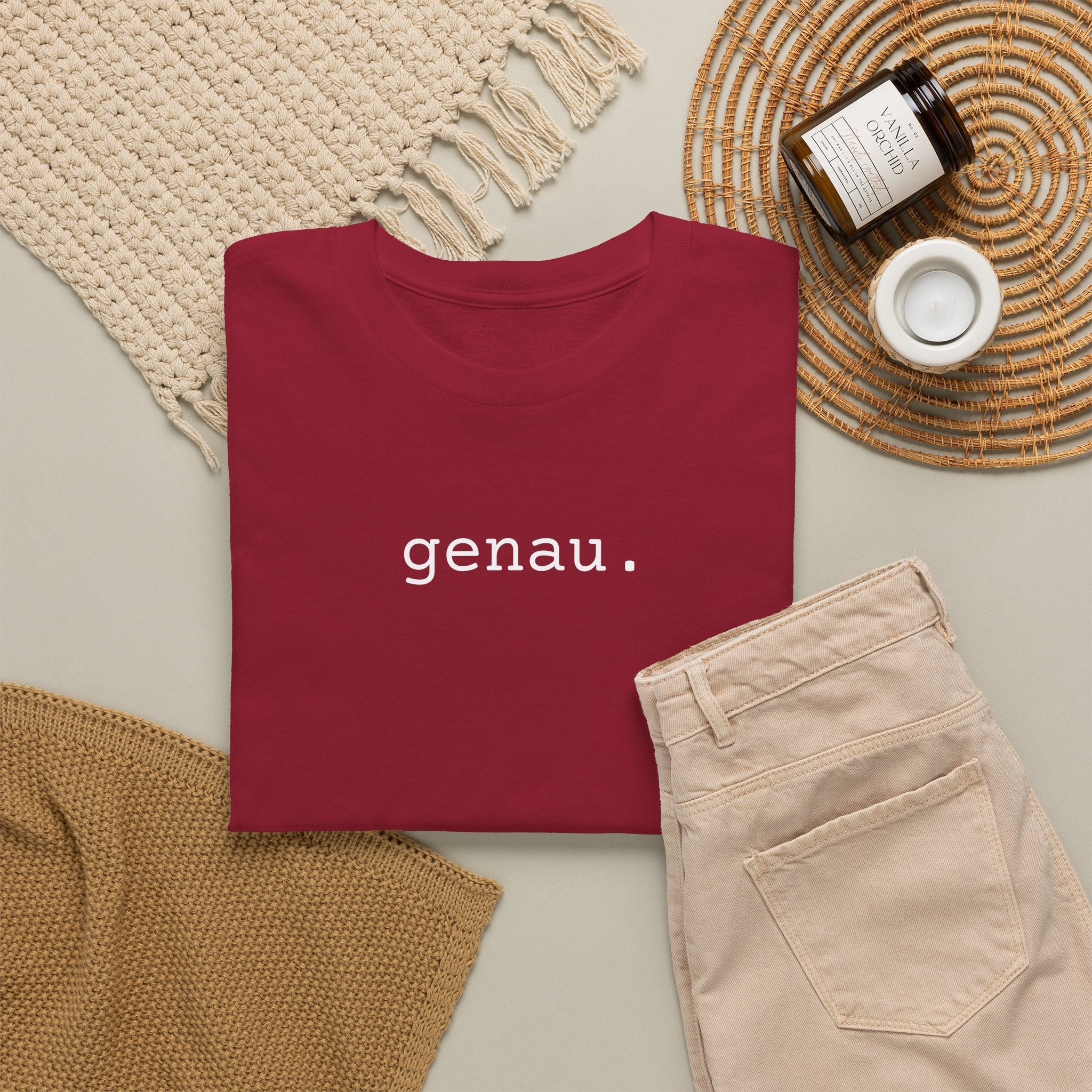 Genau German Minimalist typewriter cotton Tee T-Shirt La Vie Bien Genau German Minimalist typewriter cotton Tee