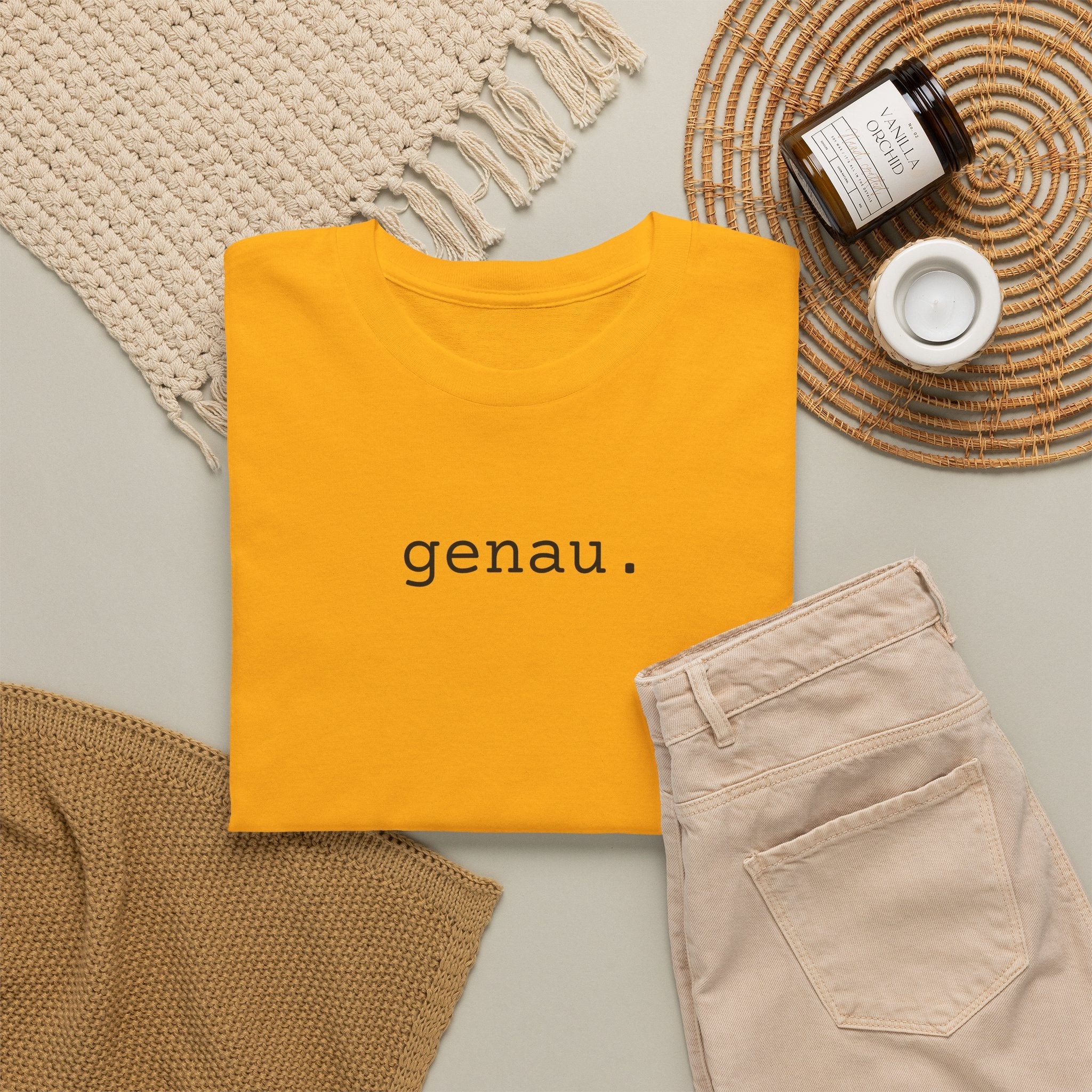 Genau German Minimalist typewriter cotton Tee T-Shirt La Vie Bien Genau German Minimalist typewriter cotton Tee