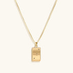 Generous Enthusiasm - White Enamel Leo Card Necklace by Karma and Luck