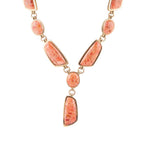 Genuine Orange Sponge Coral Golden Abstract Statement Necklace Necklaces La Vie Bien Genuine Orange Sponge Coral Golden Abstract Statement Necklace