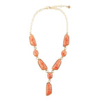 Genuine Orange Sponge Coral Golden Abstract Statement Necklace Necklaces La Vie Bien Genuine Orange Sponge Coral Golden Abstract Statement Necklace