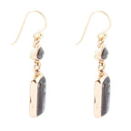 Geo Blue Abalone Golden Drop Earrings by Barse Jewelry