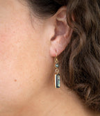 Geo Blue Abalone Golden Drop Earrings by Barse Jewelry