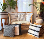 Geo Flowers Black Sadza Pillow La Vie Bien Geo Flowers Black Sadza Pillow