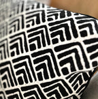 Geo Flowers Black Sadza Pillow La Vie Bien Geo Flowers Black Sadza Pillow