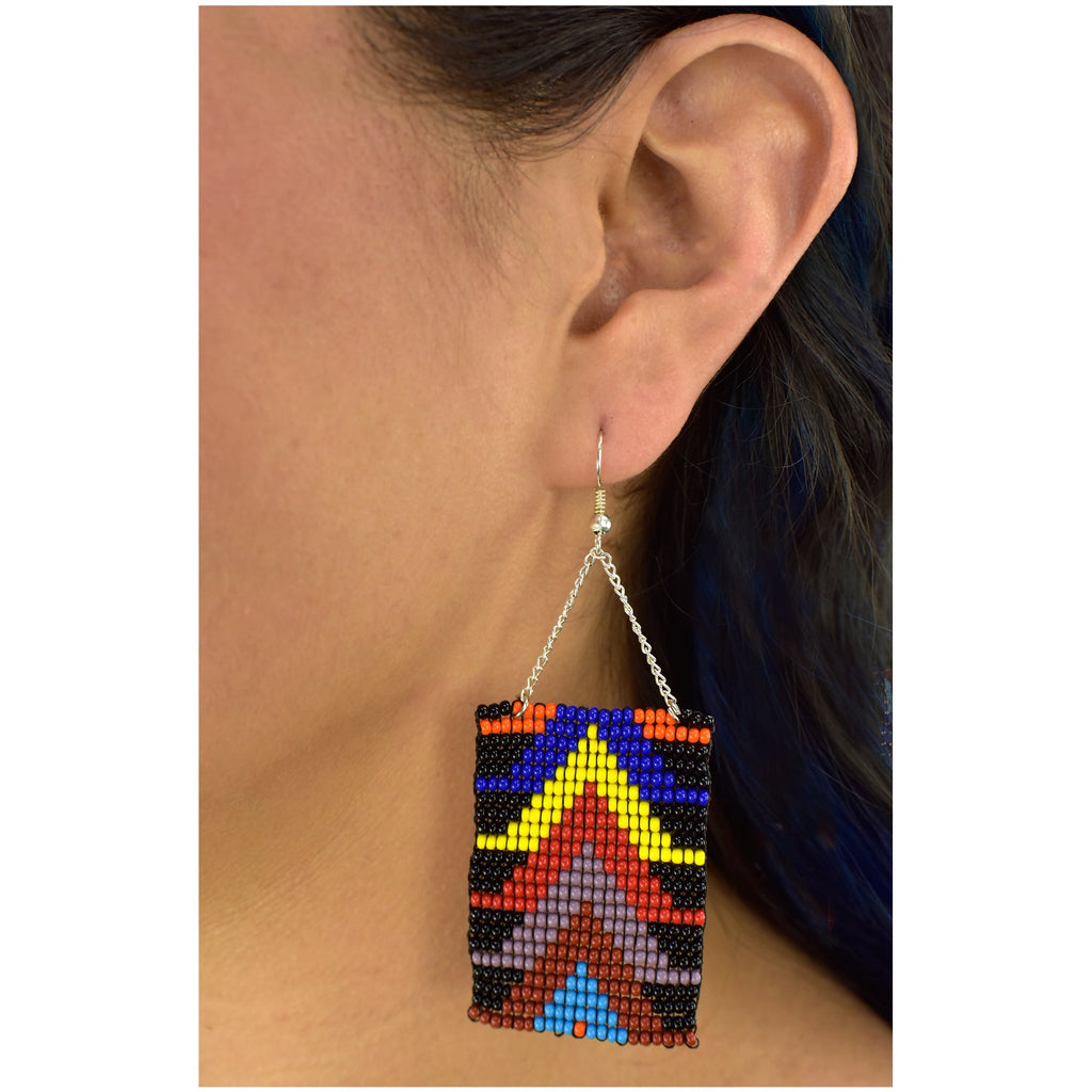 Geometric Beaded Earrings Earrings - Fashion La Vie Bien Geometric Beaded Earrings