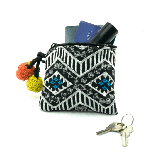 Geometric Boho Coin Purse with Lobster Clasp - Thailand Bags La Vie Bien Geometric Boho Coin Purse with Lobster Clasp - Thailand