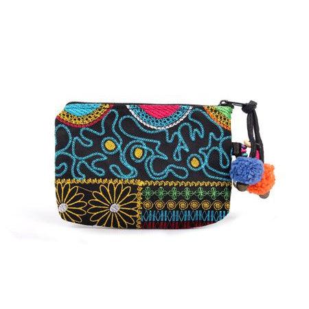 Geometric Boho Coin Purse with Lobster Clasp - Thailand Bags La Vie Bien Geometric Boho Coin Purse with Lobster Clasp - Thailand