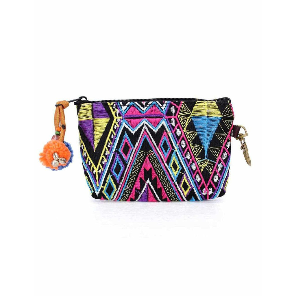 Geometric Boho Coin Purse with Lobster Clasp - Thailand Bags La Vie Bien Geometric Boho Coin Purse with Lobster Clasp - Thailand