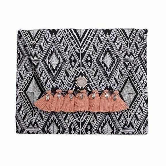 Geometric Clutch Bag With Tassels - Thailand Bags La Vie Bien Geometric Clutch Bag With Tassels - Thailand