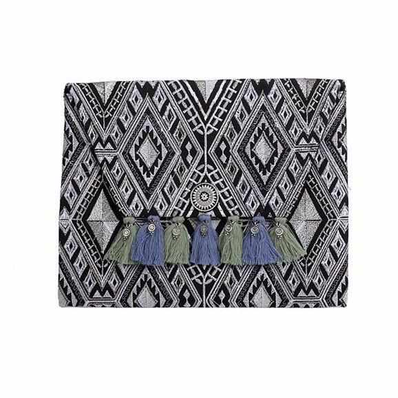 Geometric Clutch Bag With Tassels - Thailand Bags La Vie Bien Geometric Clutch Bag With Tassels - Thailand