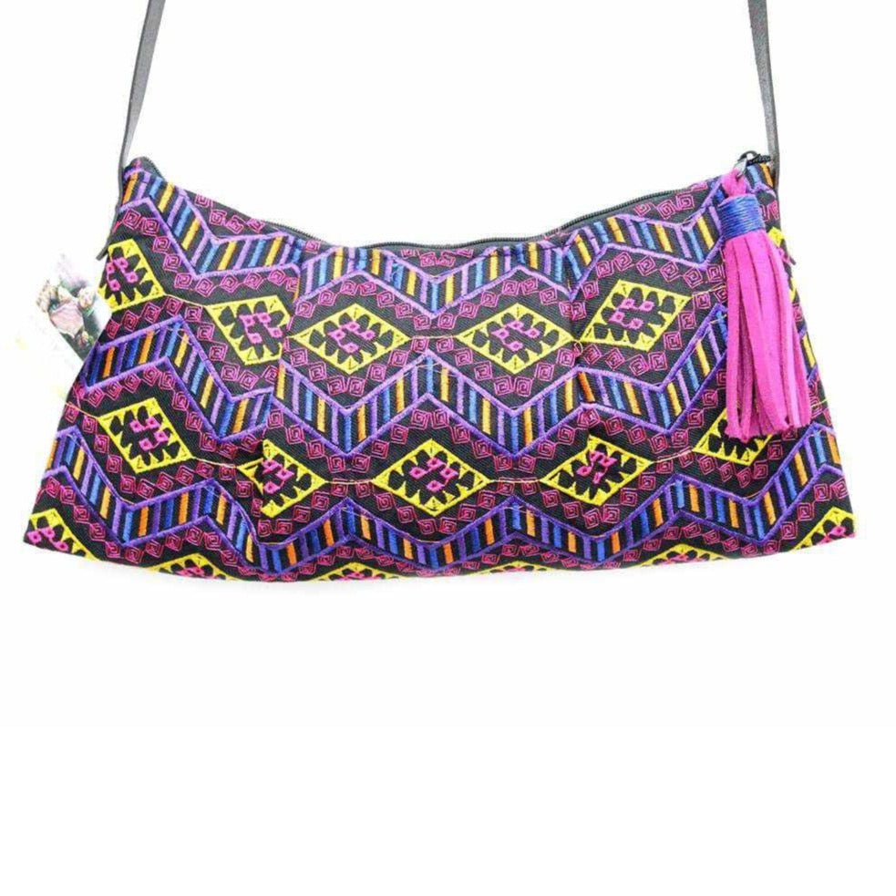 Geometric Crossbody Embroidered Bag - Thailand Bags La Vie Bien Geometric Crossbody Embroidered Bag - Thailand