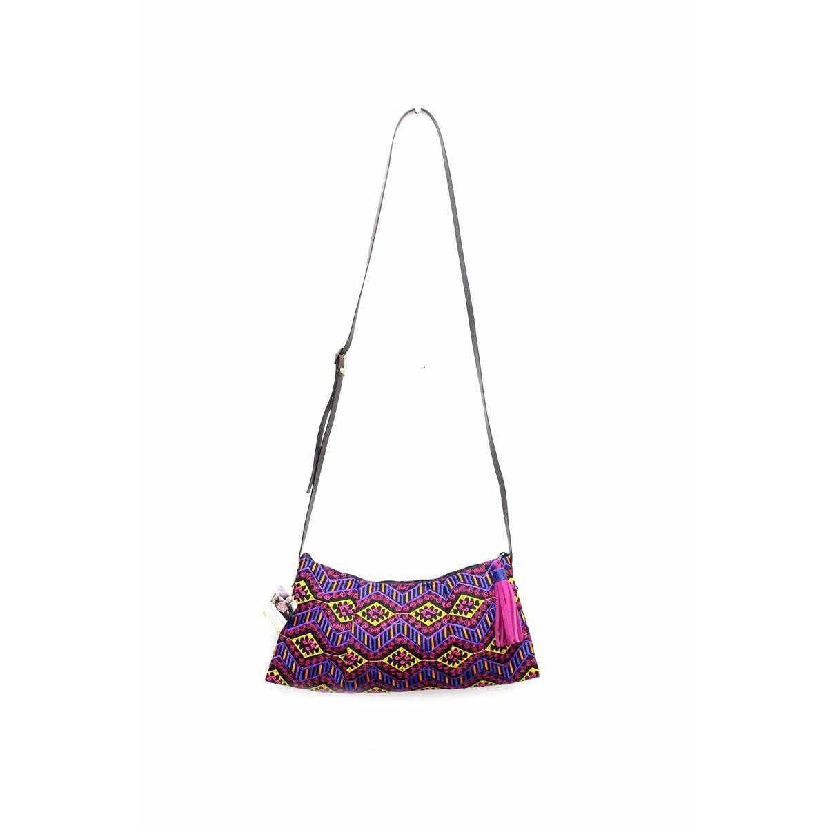 Geometric Crossbody Embroidered Bag - Thailand Bags La Vie Bien Geometric Crossbody Embroidered Bag - Thailand