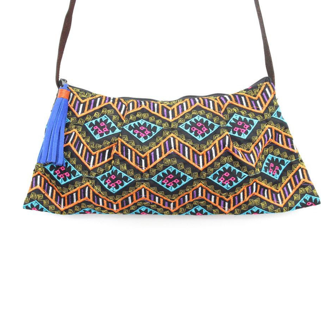 Geometric Crossbody Embroidered Bag - Thailand Bags La Vie Bien Geometric Crossbody Embroidered Bag - Thailand