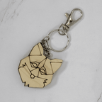 Geometric Fox Wood Keychain Keychains La Vie Bien Geometric Fox Wood Keychain
