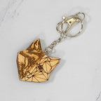 Geometric Half Fox Wood Keychain Keychains La Vie Bien Geometric Half Fox Wood Keychain
