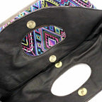 Geometric Handle Embroidered Leather Bag - Thailand Bags La Vie Bien Geometric Handle Embroidered Leather Bag - Thailand