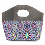 Geometric Handle Embroidered Leather Bag - Thailand Bags La Vie Bien Geometric Handle Embroidered Leather Bag - Thailand