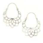Geometric Lattice Hoops - Silver by Fair Anita